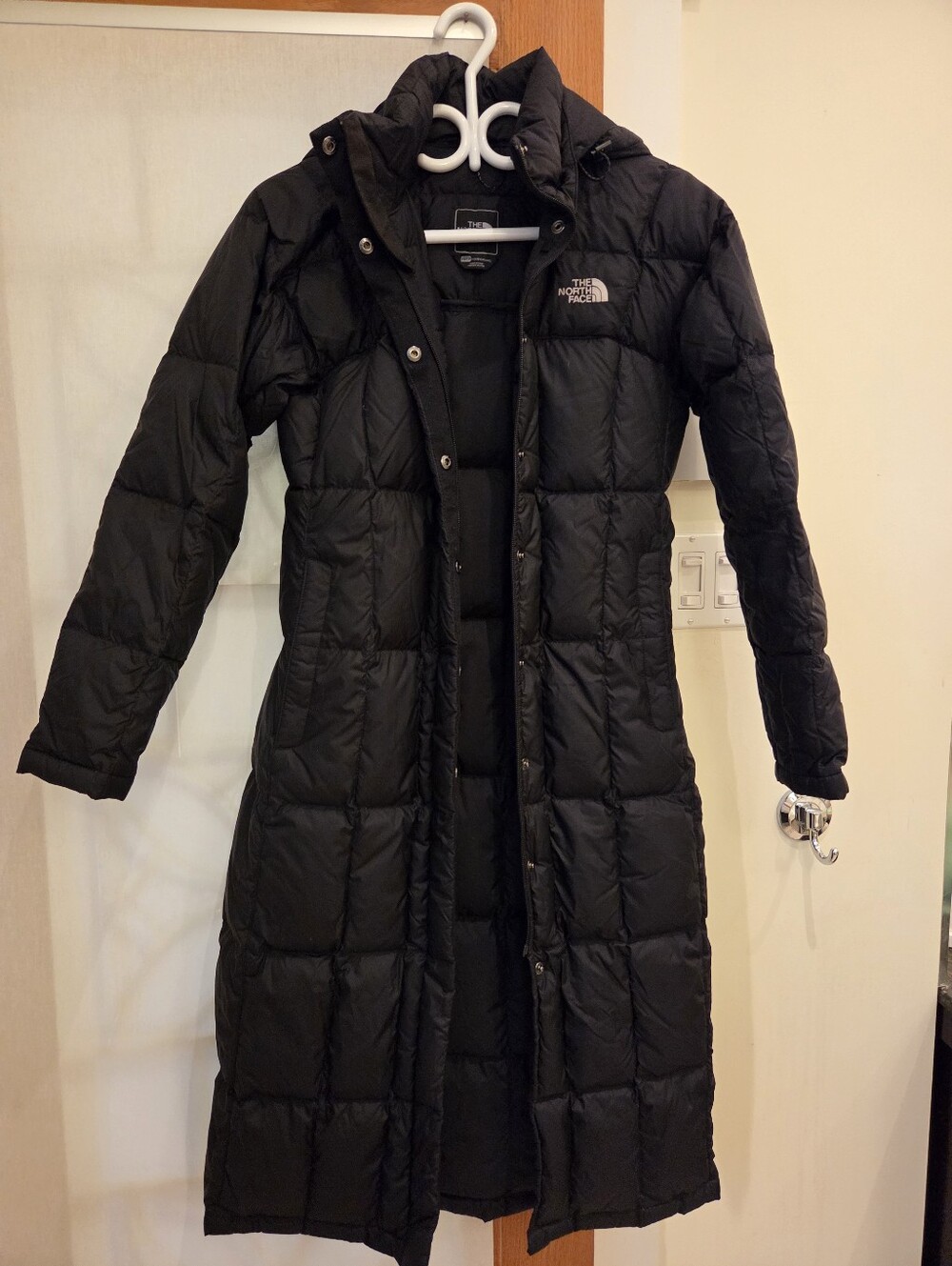 The North Face Women's Long Black Puffer Parka with Hood